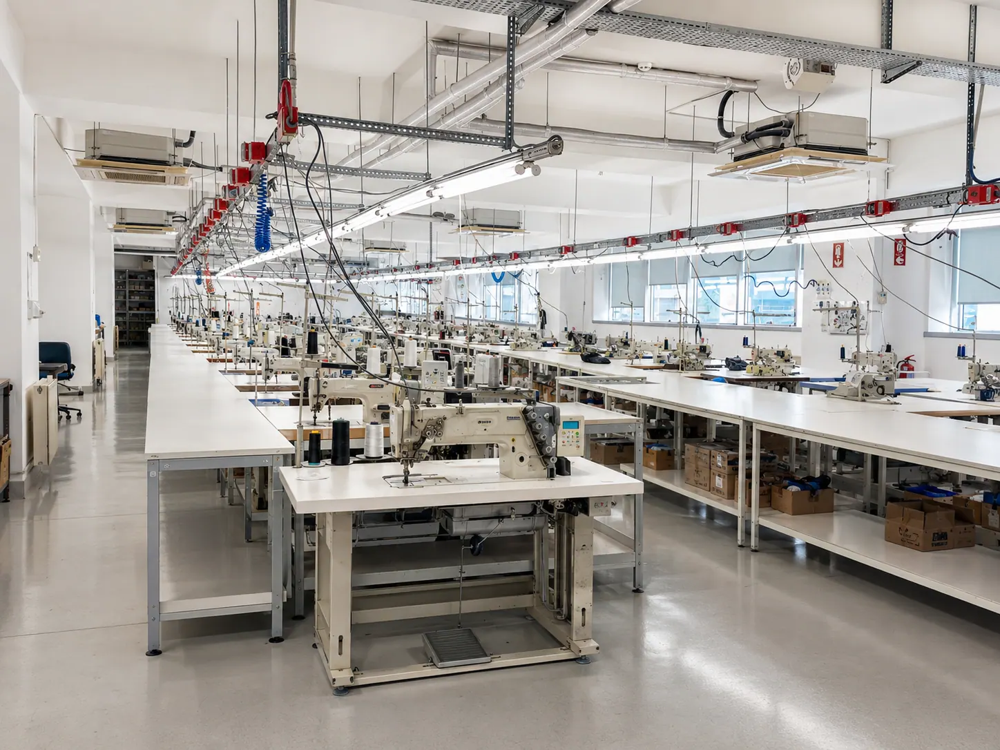 Machines de confection cut-and-sew utilisées pour une production coordonnée en Turquie